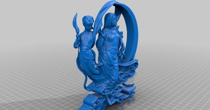 gitchi manidoo inmortal pedro farell descargar gratis stl modelo imprimiblescom 3d modelos juguetes juegos acción cifras estatuas hembra estatua yinyang 3d print model - Mito3D