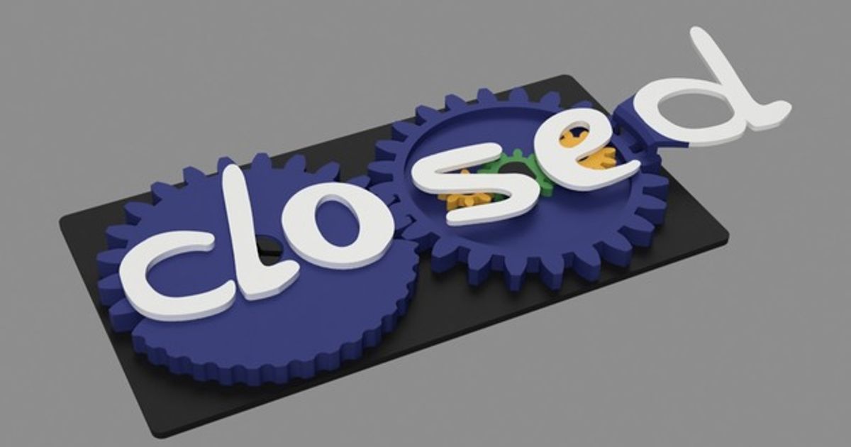 open closed sign matt harrison download free stl model printablescom 3d models hobby & makers ideas 3D print model - Mito3D