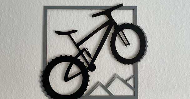 bicyclette mur art dxf svg garder boîte Télécharger libre stl modèle imprimablescom 3d modèles conception 2d assiettes logos cnc découpeuse laser 3d print model - Mito3D