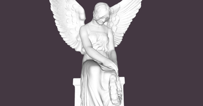 angelo seduta ghirlanda Peter addio Scarica gratuito stl modello printablescom 3d Modelli arte design sculture cattolico cristiano lapide 3d print model - Mito3D