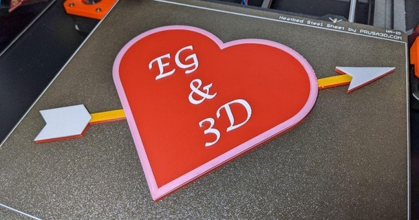 customizable valentine heart eg3dprinting download free stl model printablescom 3d models art & design 2d plates logos arrow cupid custom day 3d print model - Mito3D