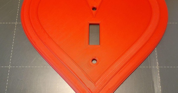 kalp şekil tek geçiş değiştirmek örtmek kılıf tabak imaginativ3d indir Bedava stl model printablescom 3d modeller Sanat tasarım wall mounted kapak anahtarı Sevgililer Günü 3d print model - Mito3D