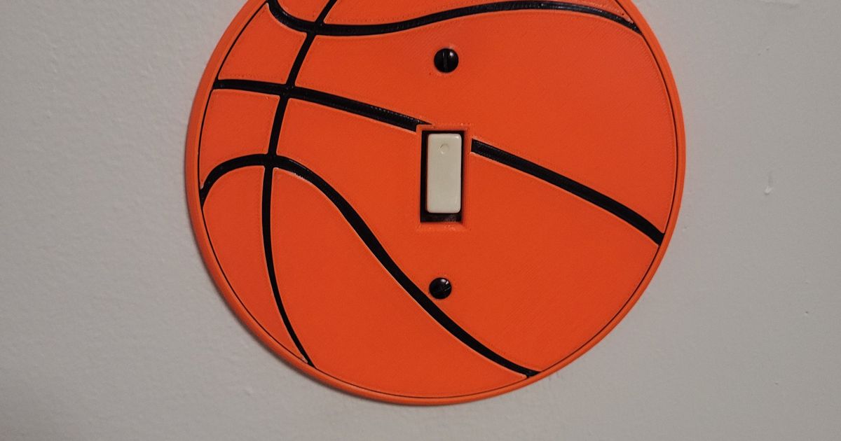 Basketbol değiştirmek örtmek kılıf tabak mmu2s imaginativ3d indir Bedava stl model printablescom 3d modeller Sanat tasarım wall mounted Işık anahtarı Spor Dalları 3D print model - Mito3D