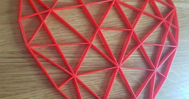 geometrik kalp dekorasyon Lee kurnaz baskı indir Bedava stl model printablescom 3d modeller Sanat tasarım wall mounted Sevgililer Günü duvara monte 3d print model - Mito3D