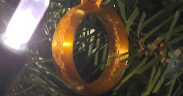 anillo ornamento eléctrico albóndigas descargar gratis stl modelo imprimiblescom 3d modelos casa equipo Navidad Decoraciones navidad Decoración navideña señor Anillos lotr 3d print model - Mito3D