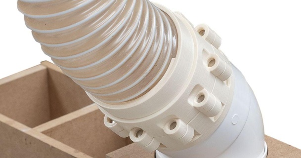 3 75mm flexible ducting - magnetic dust collection fitting peter download free stl model printablescom 3d models hobby & makers tools 90mm connector 3d print model - Mito3D
