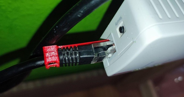 rj45 ethernet cable clip repair - parametric vindolin download free stl model printablescom 3d models gadgets network networkplug 3d print model - Mito3D