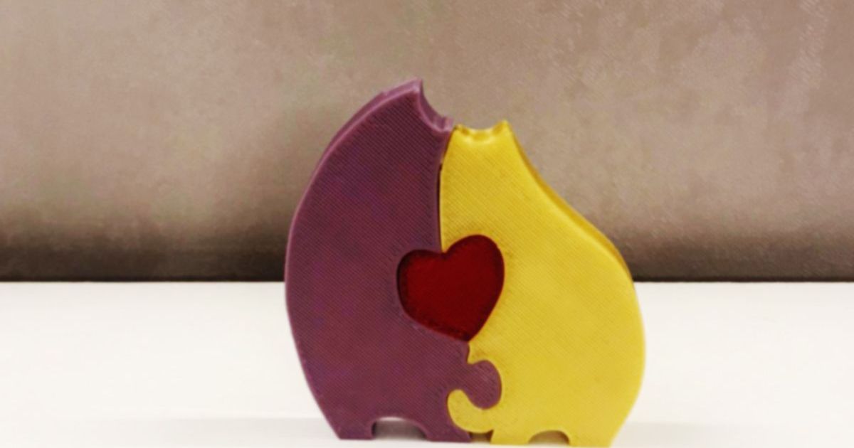 chats l'amour oxa Télécharger libre stl modèle imprimablescom 3d modèles art conception dessins bonne Saint Valentin cœur t'aime imprimantes prusa 3D print model - Mito3D