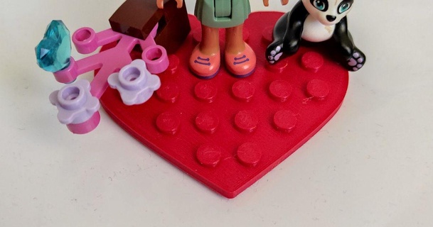 corazón estante soporte Lego almohadillas víbora descargar gratis stl modelo imprimiblescom 3d modelos juguetes juegos edificio 3d print model - Mito3D