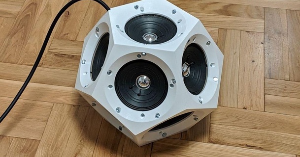 dodecahedron-shaped omnidirectional speaker jfedor download free stl model printablescom 3d models hobby & makers music 3d print model - Mito3D