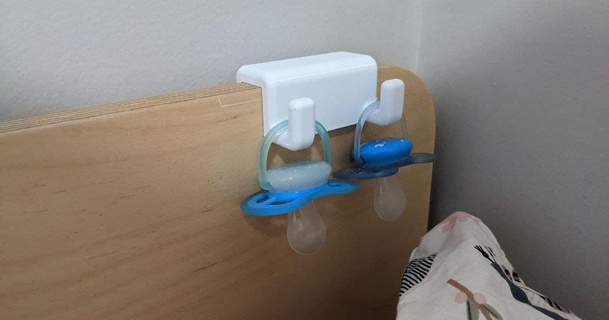 bed pacifier holder david elentok download free stl model printablescom 3d models household bedroom baby hanger 3d print model - Mito3D