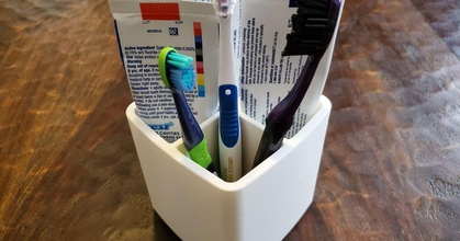 escova dente pasta dentes suporte versão 2 cwcdesigns baixar livre stl modelo printablescom 3d modelos casa banheiro Pia ficar pé 3d print model - Mito3D