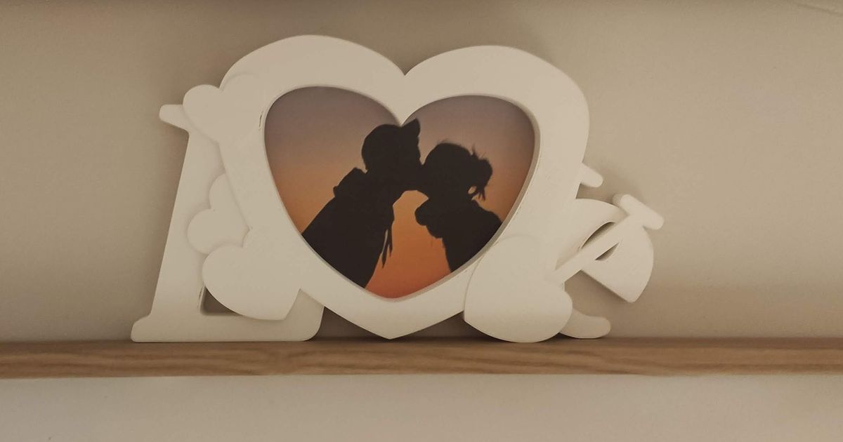 love photo frame sevro download free stl model printablescom 3d models household decor heartvalentinesday loveheart photoframe 3D print model - Mito3D