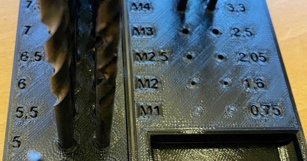 Bohrer Veranstalter metrisch Marcus download frei stl Modell Printablescom 3d Modelle Hobby Macher mechanisch Teile bohren Bohrbissen Bohrkasten 3d print model - Mito3D