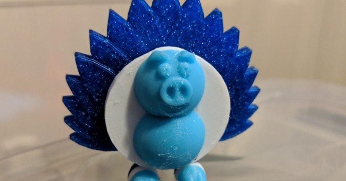 pig turkey foncé Télécharger libre stl modèle imprimablescom 3d modèles saisonnier dessins l'automne Halloween porc action grâces dinde 3D print model - Mito3D