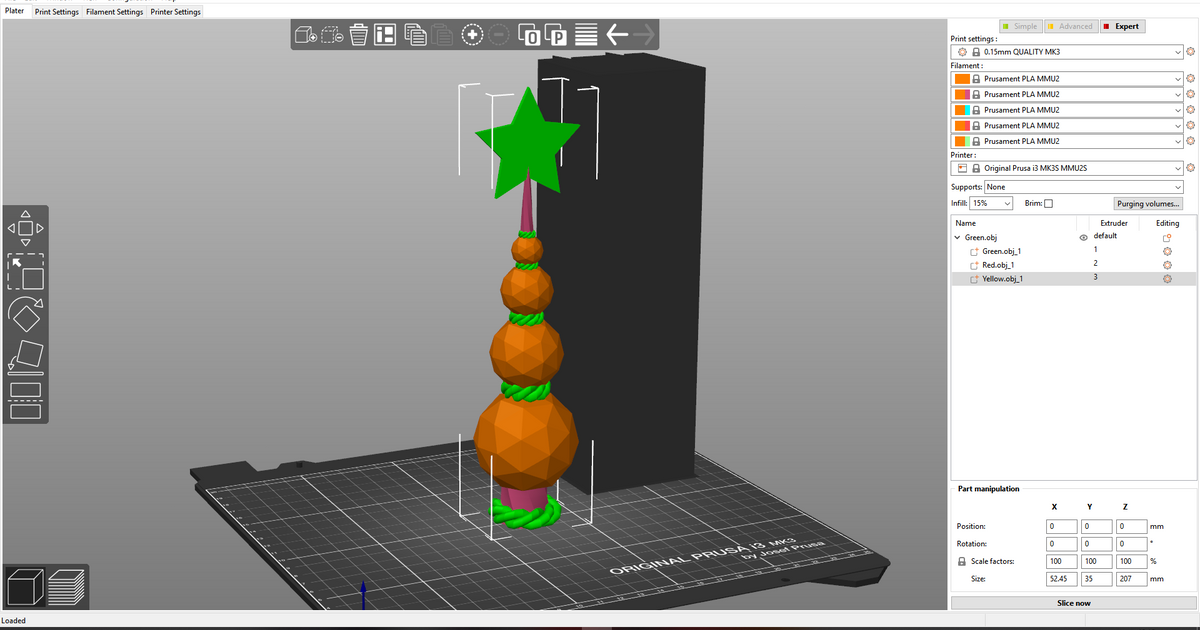 Navidad árbol ornamento soltero multi color versión de3dprintman descargar gratis stl modelo imprimiblescom 3d modelos estacional diseños invierno años Decoraciones navidad Decoración navideña adornos navideños 3D print model - Mito3D