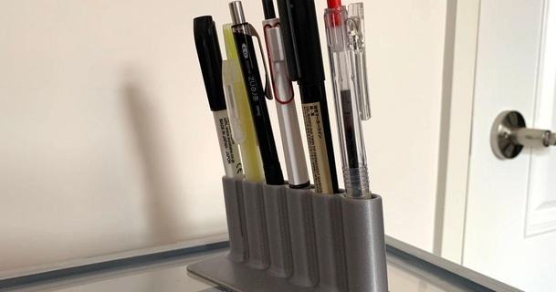 6 slot penna titolare supporto samhec Scarica gratuito stl modello printablescom 3d Modelli domestico ufficio ufficiostazionario 3d print model - Mito3D