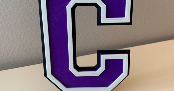 alphabet letter 'c' - sport school colors art download free stl model printablescom 3d models & design designs 3dlettering 3dletters alphabetletters alphabets 3d print model - Mito3D