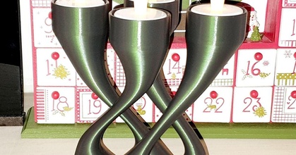 4 tealight candelabri brithawkes Scarica gratuito stl modello printablescom 3d Modelli stagione disegni inverno Natale anni centrotavola decorazione regalo 3d print model - Mito3D