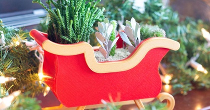 christmas sleigh decor planter tango creations download free stl model printablescom 3d models household 3d print model - Mito3D