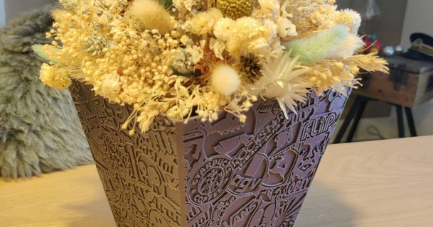 bomba adesiva vaso insieme Scarica gratuito stl modello printablescom 3d Modelli domestico arredamento decorazione decorativo fiori 3d print model - Mito3D