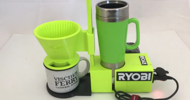 Ryobi 18v Kaffee Hersteller simple3d download frei stl Modell Printablescom 3d Modelle Haushalt Küche ryobi18v Ryobbatterie Ryobion Batterie 3d print model - Mito3D