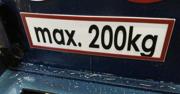 schild max 200kg treckerfahrer31 download free stl model printablescom 3d models art & design 2d plates logos 200 gewicht sign 3d print model - Mito3D