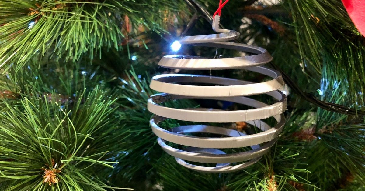 espiral Navidad árbol pelota cabina descargar gratis stl modelo imprimiblescom 3d modelos estacional diseños invierno años Decoraciones navidad 3D print model - Mito3D