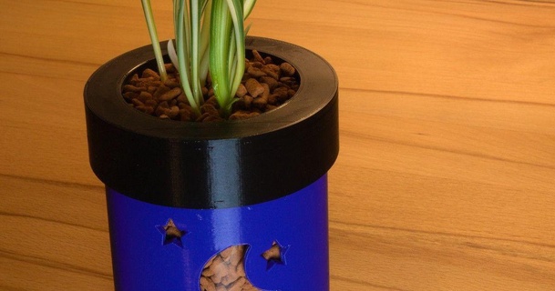 hydroponique plante pot Télécharger libre stl modèle imprimablescom 3d modèles Ménage Extérieur jardin 39 intérieur lune étoile 3d print model - Mito3D
