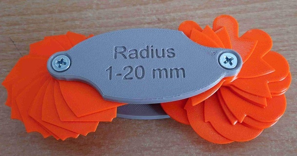 radius gauge 1-20 mm mibla download free stl model printablescom 3d models hobby & makers tools radiusgauge template 3d print model - Mito3D