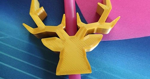 deer stag straw topper kyuubinight download free stl model printablescom 3d models household kitchen antlers cervid cup 3d print model - Mito3D