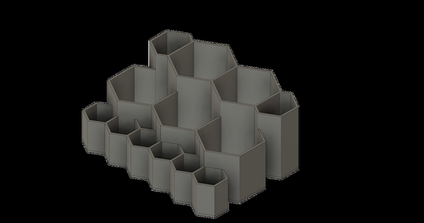 penbox hexagon design polvo estrellas descargar gratis stl modelo imprimiblescom 3d modelos casa oficina caja lápices estuche portalápiz titular pluma 3d print model - Mito3D