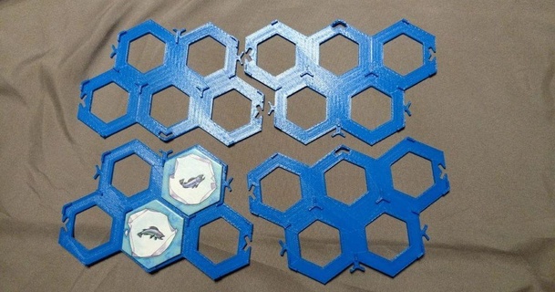 modular hex tile board - hey fish paprika download free stl model printablescom 3d models toys & games game hexagon 3d print model - Mito3D
