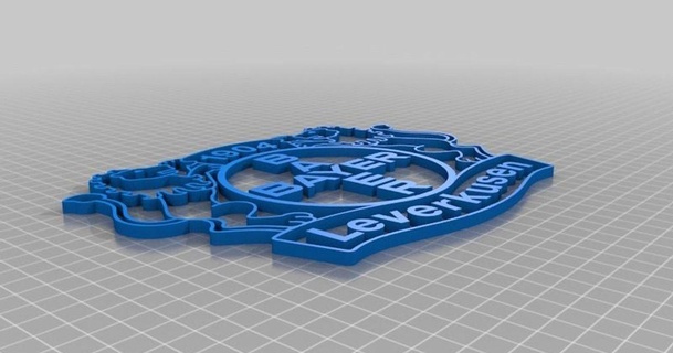 Bayer leverkusen Logo schlimmsten Fall download frei stl Modell Printablescom 3d Modelle Kunst Design 2d Platten Logos 3d print model - Mito3D