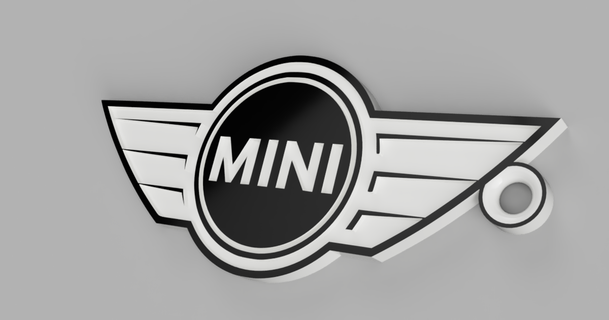 keychain mini logo fozi download free stl model printablescom 3d models art & design 2d plates logos keyfob minicooper 3d print model - Mito3D
