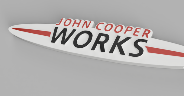 portachiavi mini John bottaio lavori logo fozi Scarica gratuito stl modello printablescom 3d Modelli arte design 2d piatti loghi Cooper johncooperworks 3d print model - Mito3D