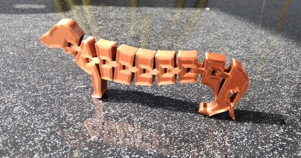 flexi perro tejonero voltexrb descargar gratis stl modelo imprimiblescom 3d modelos mundo escaneos animales articulado flexible salchicha 3d print model - Mito3D