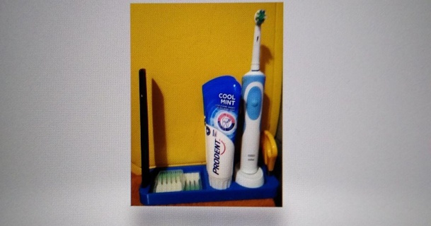 toothbrush caddy john download free stl model printablescom 3d models household bathroom combholder scissors toothbrushholder toothpasteholder 3d print model - Mito3D