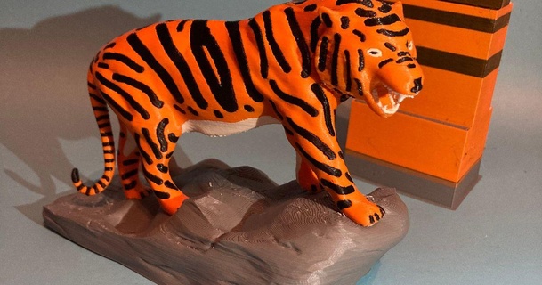 mmu pintado realista Tigre tiger3dprinting descargar gratis stl modelo imprimiblescom 3d modelos mundo escaneos animales mmu2 mmu2s tigres 3d print model - Mito3D