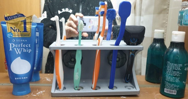tooth brush holder ryanpyo download free stl model printablescom 3d models household bathroom 3d print model - Mito3D