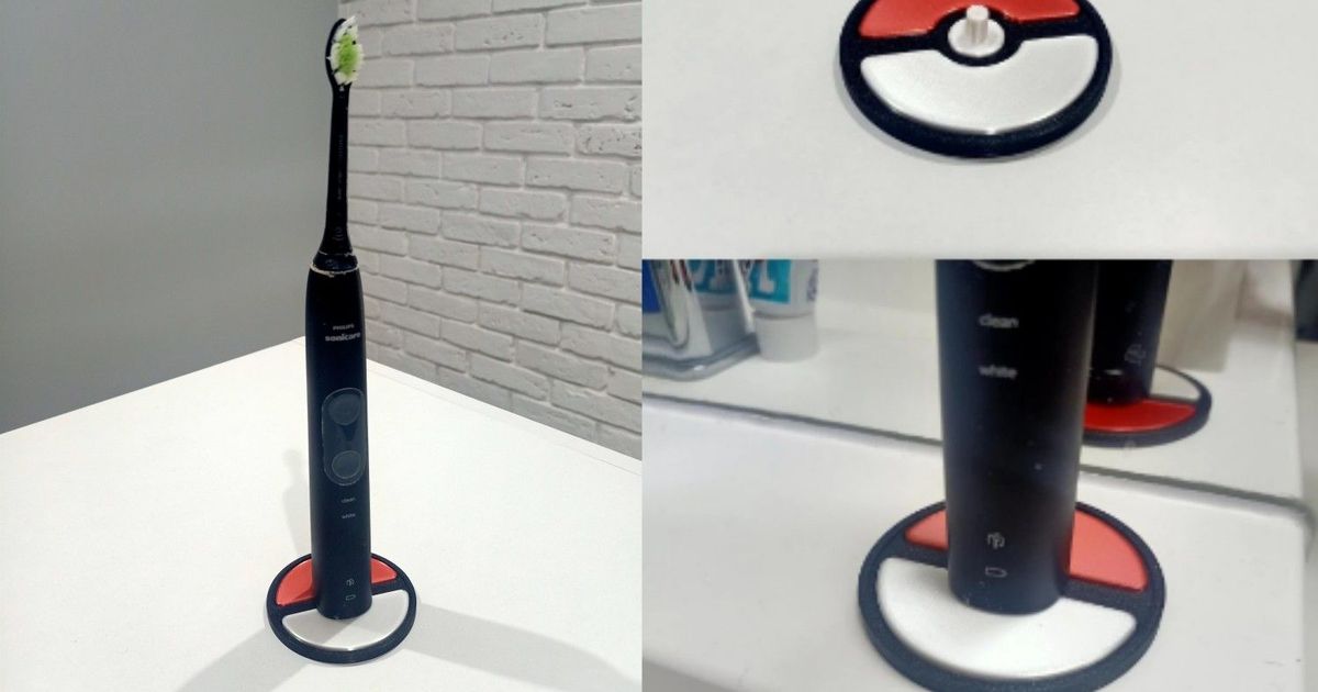 elektronik diş fırçası bardak altlığı Philips sonicare Oral piotrago indir Bedava stl model printablescom 3d modeller ev halkı banyo Sözlü b pokeball pokemon 3D print model - Mito3D