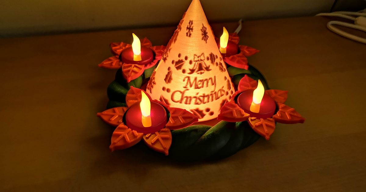 advent wreath led tealights petour download free stl model printablescom 3d models seasonal designs winter & christmas year's 3D print model - Mito3D