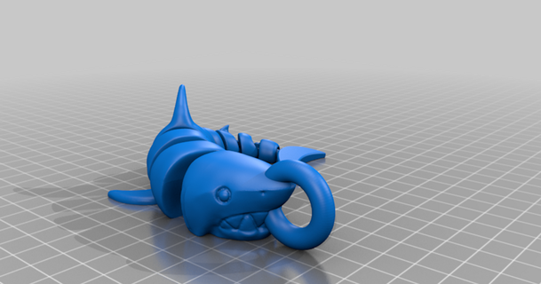 remixé enroulé requin clé chaîne bigj121 Télécharger libre stl modèle imprimablescom 3d modèles jouets Jeux Extérieur 3d print model - Mito3D