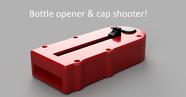 bottle opener & cap shooter adrenaline download free stl model printablescom 3d models gadgets beer 3d print model - Mito3D