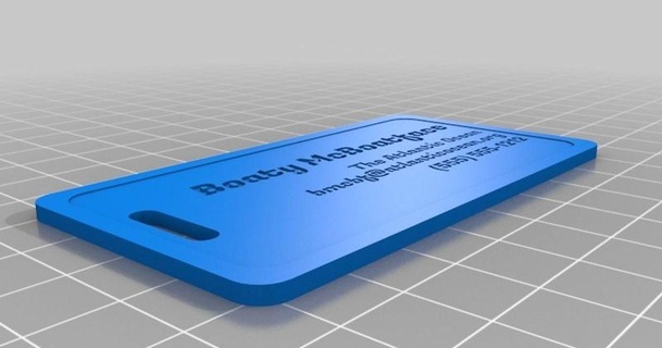 customizable luggage bag tag iamdotorg download free stl model printablescom 3d models household house equipment customizer luggagetag 3d print model - Mito3D