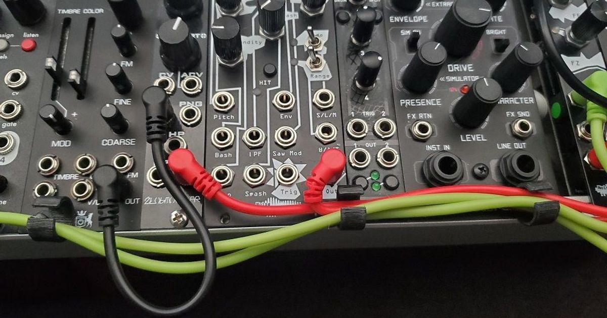 eurorack cable organizador acortar píxel atascado descargar gratis stl modelo imprimiblescom 3d modelos pasatiempo hacedores música modular sintetizador 3D print model - Mito3D