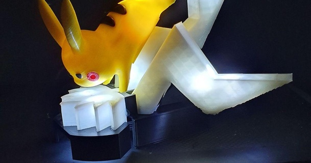 Volt angehen Pikachu Lampe Speck download frei stl Modell Printablescom 3d Modelle Haushalt Dekor Attacke Licht Pokémon 3d print model - Mito3D