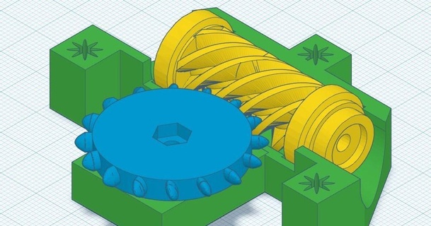 worm gear 25 1 ratio frame chevymonster download free stl model printablescom 3d models hobby & makers mechanical parts wormgear 3d print model - Mito3D