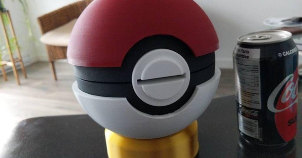 pokeball monnaie banque égaré Télécharger libre stl modèle imprimablescom 3d modèles jouets Jeux Extérieur tirelire Pokémon 3d print model - Mito3D