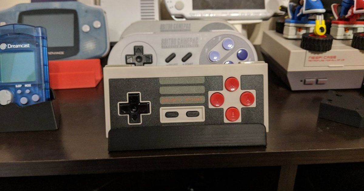 nes30 nes controlador estante soporte coleando descargar gratis stl modelo imprimiblescom 3d modelos artilugio 8bitdo nintendo 3D print model - Mito3D